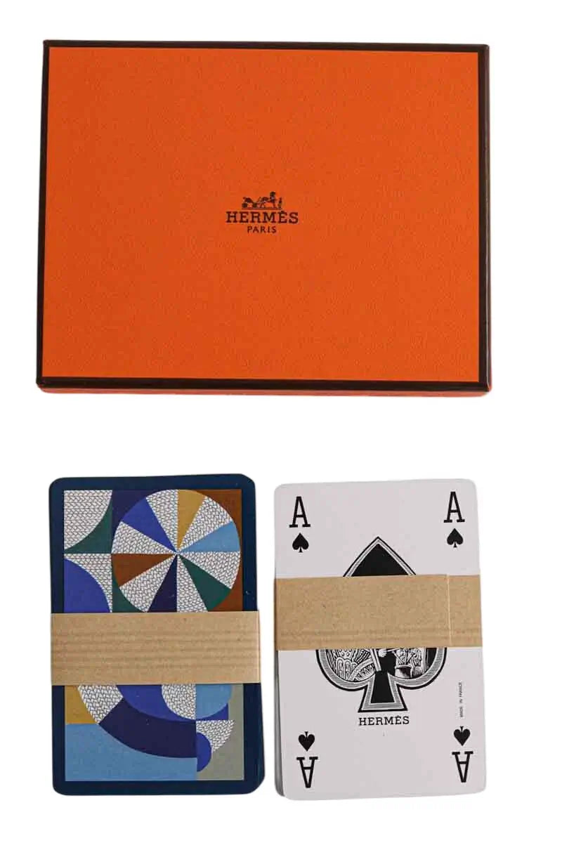 Set de 2 jeux de bridge cheval Natté Hermès Orange en - Seconde Main