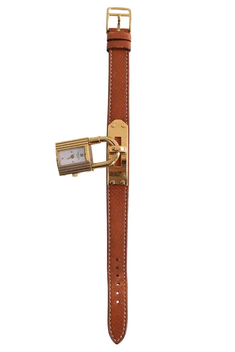 Montre Hermès Kelly Marron en Plaqué or - Seconde Main