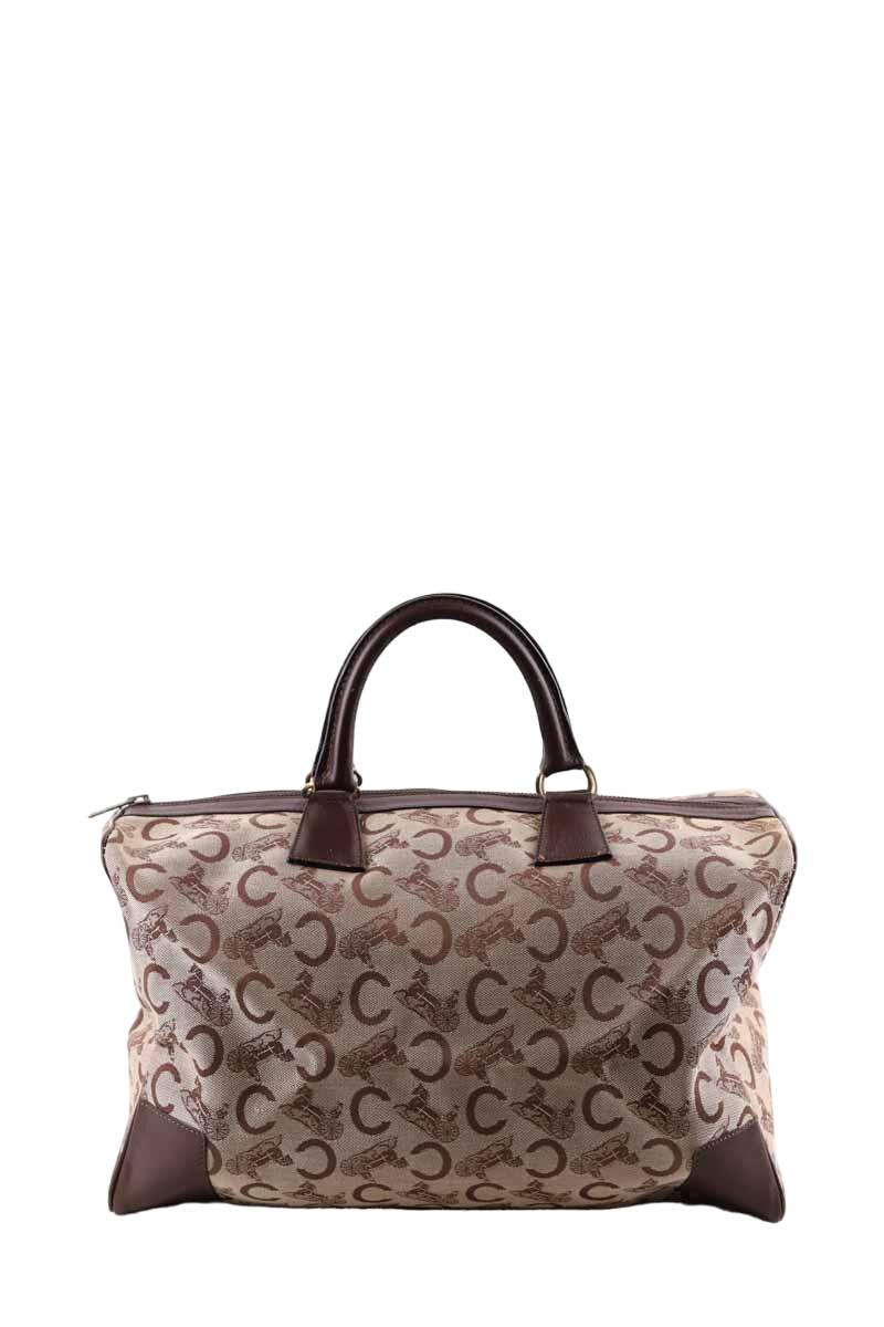 Sac Céline 24h Vintage En Cuir Et Toile Beige - Fourre-tout Femme Occasion