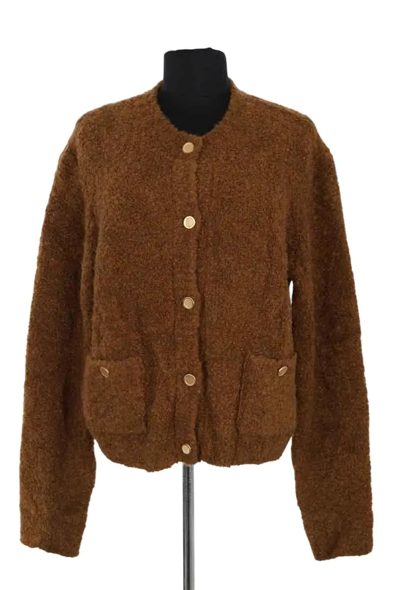Cardigan Frame Camel en Synthétique, taille L - Seconde Main
