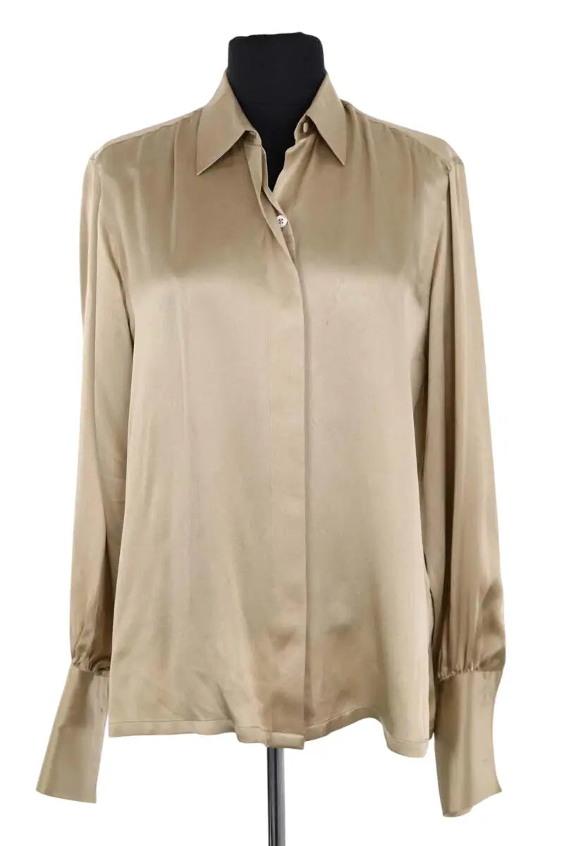 Chemise Charvet Kaki en Soie, taille S - Seconde Main