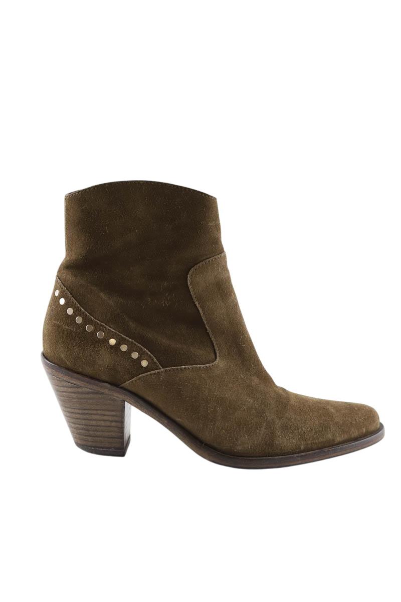 Boots western en daim marron1