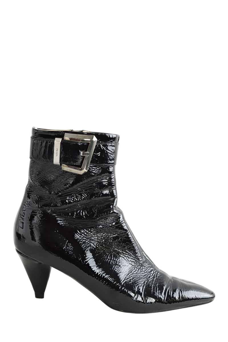 Boots à boucles Prada Noir