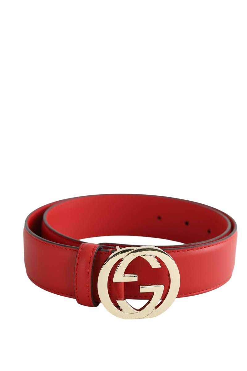 Ceinture en cuir en cuir rouge