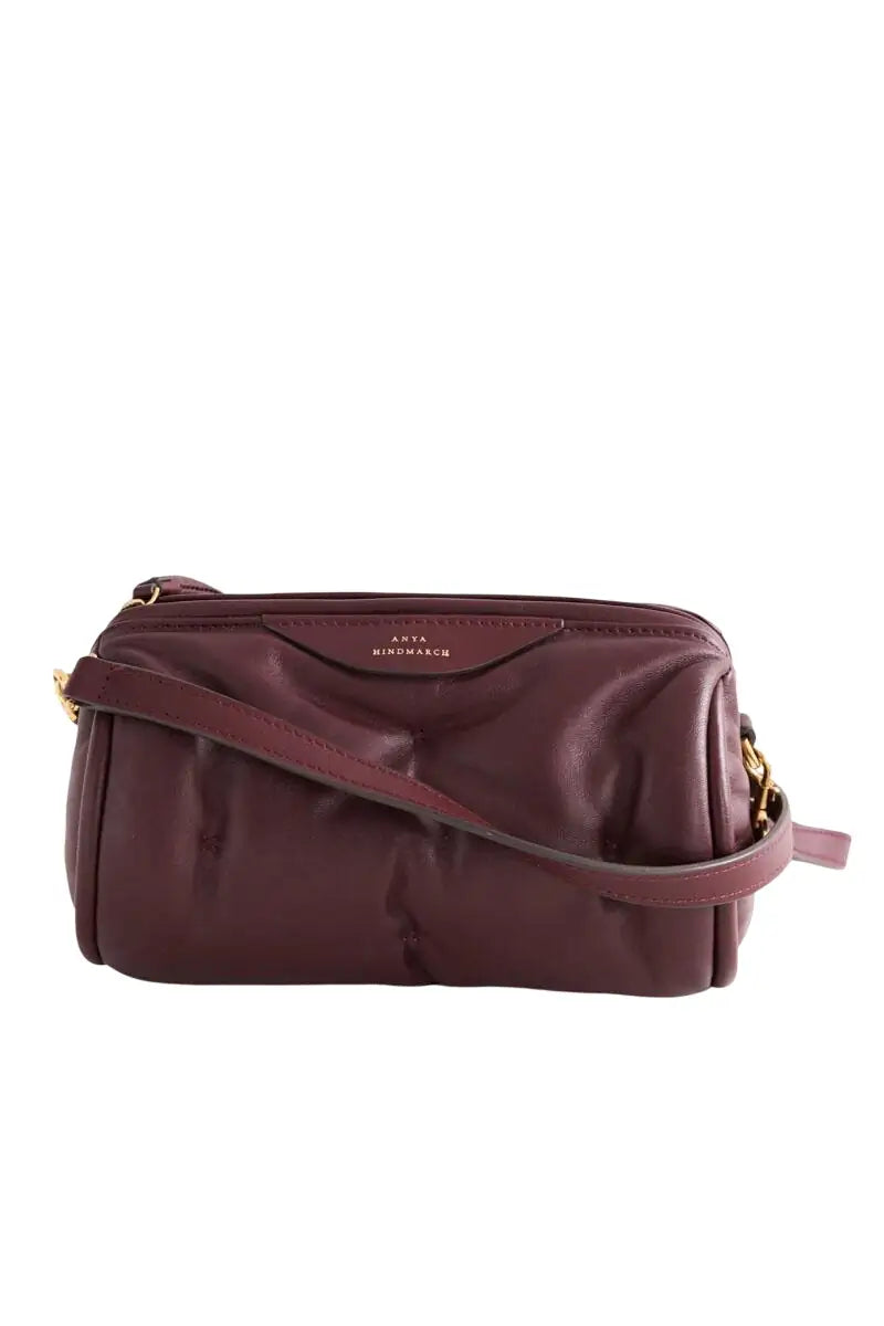 Sac à bandoulière Anya Hindmarch Chubby Barrel Bordeaux en Cuir - Seconde Main