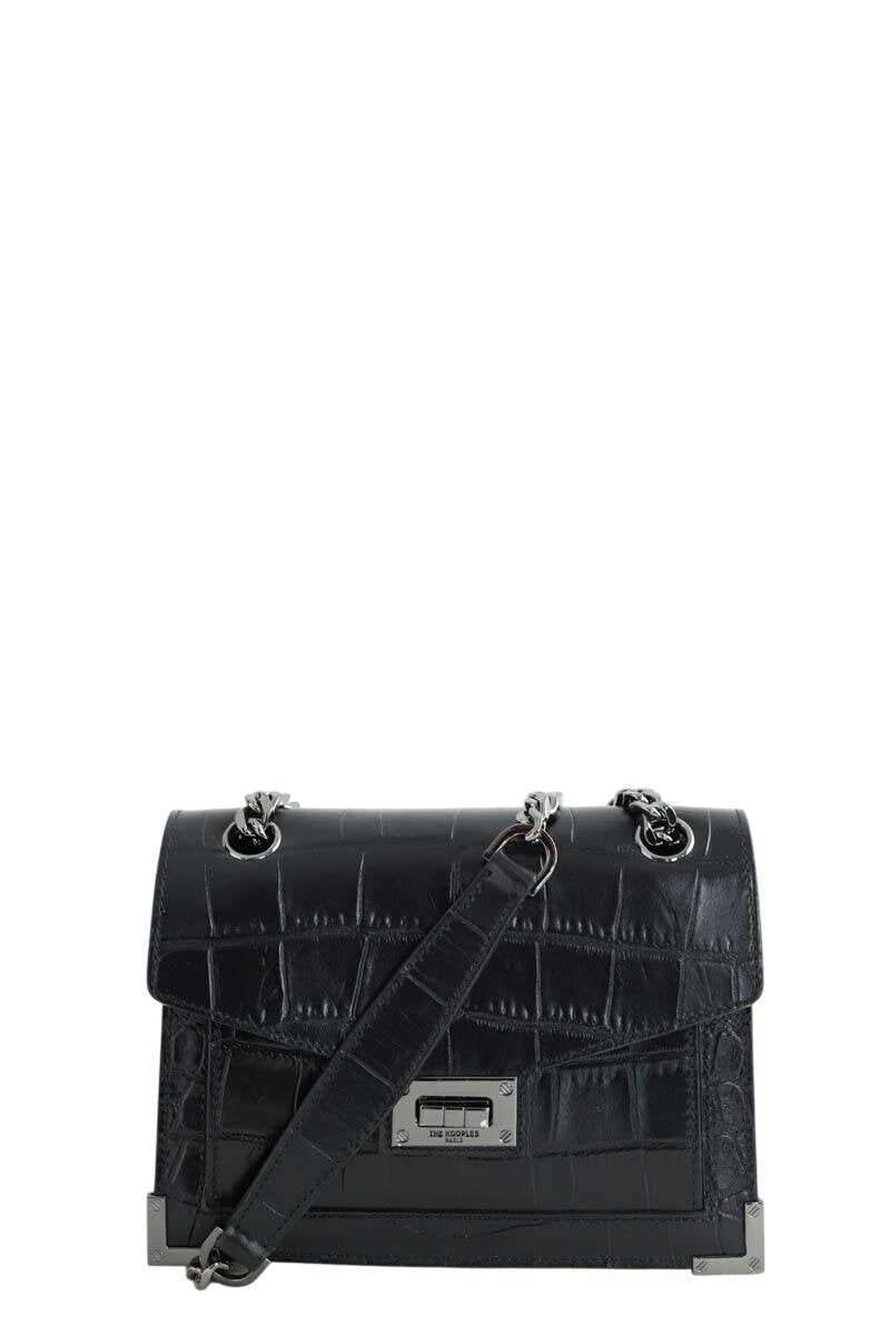 Sac à bandoulière en cuir noir - Main Image