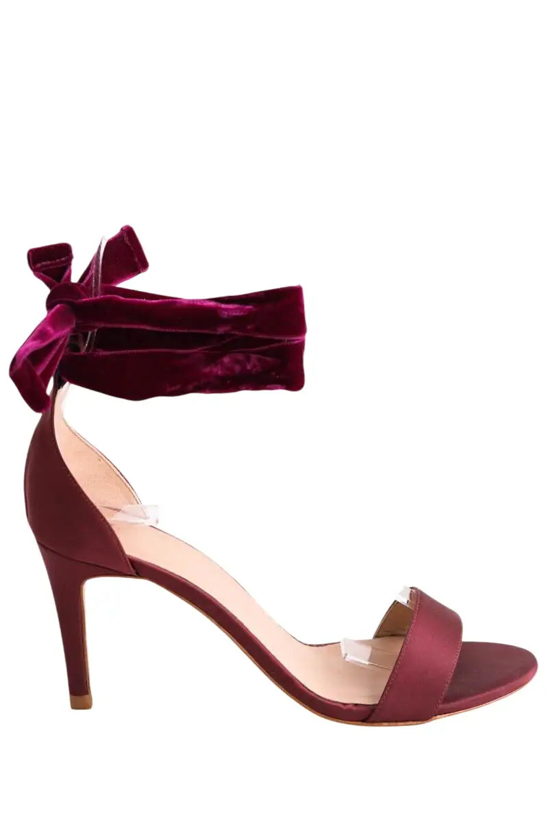 Sandales LK Bennett Helena Bordeaux en Tissu, taille 39 - Seconde Main