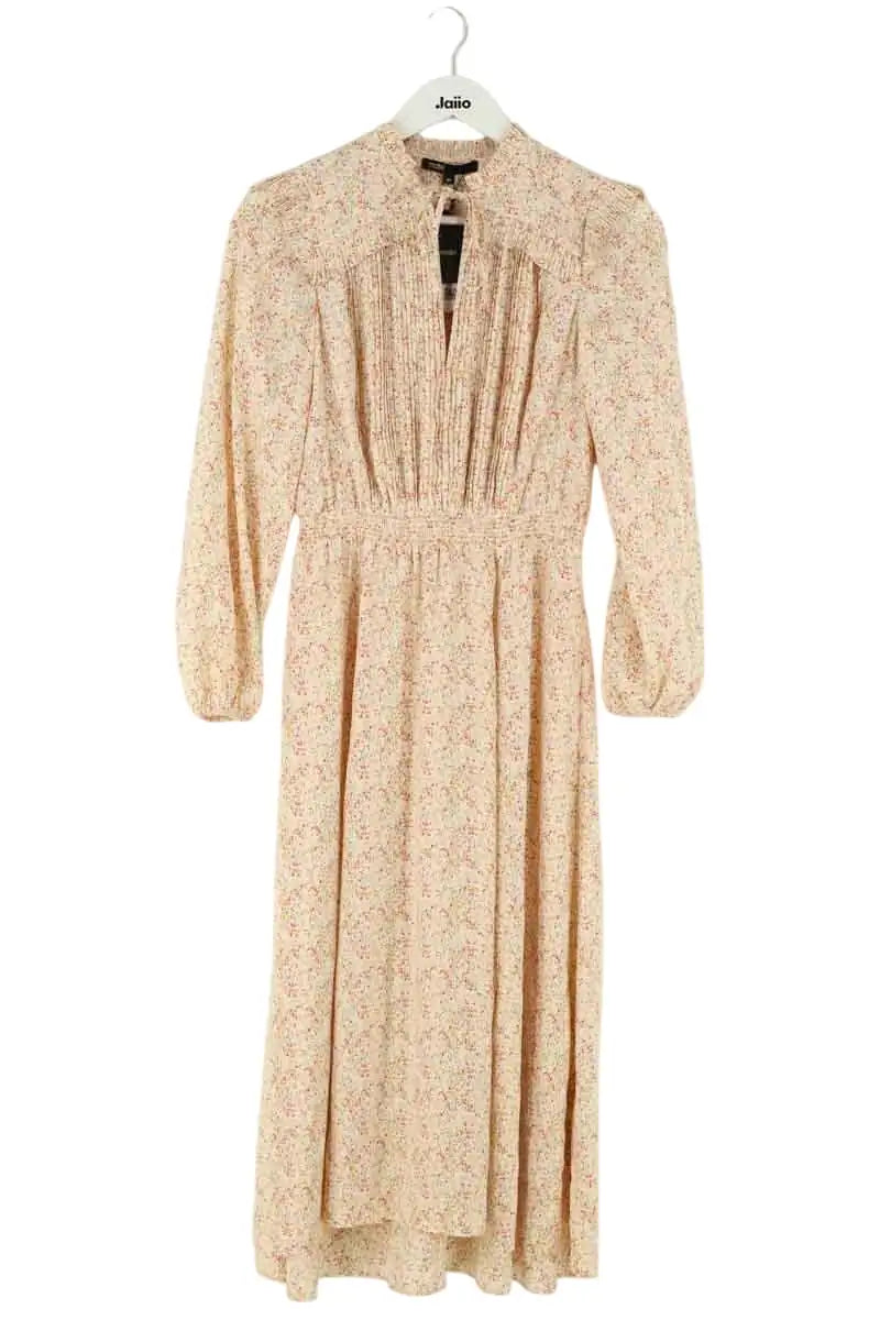 Robe Maje Beige en Synthétique, taille XS - Seconde Main