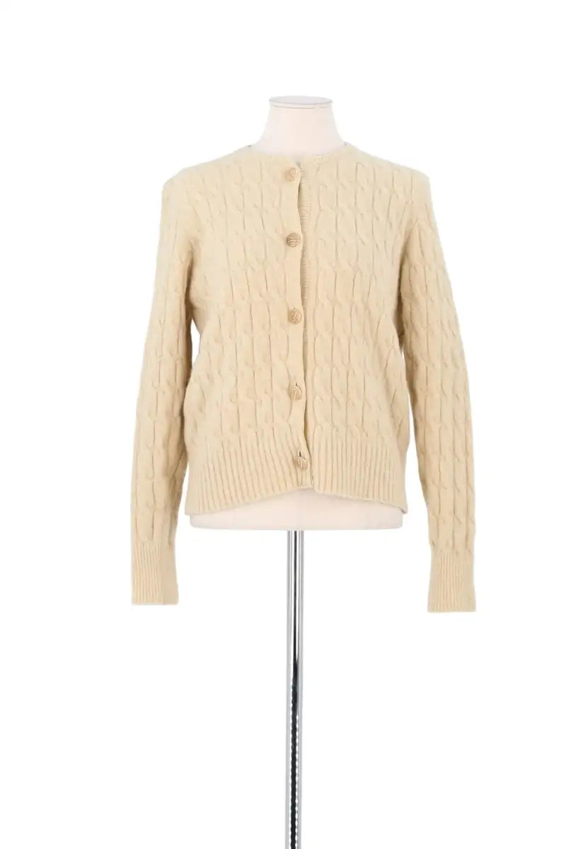 Cardigan Tara Jarmon Beige en Laine, taille S - Seconde Main