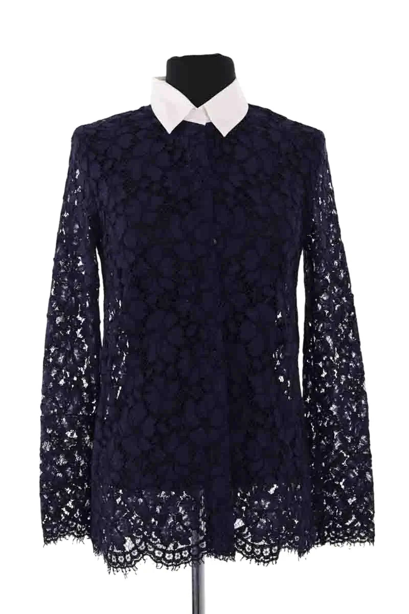 Chemise Sandro Marine en Synthétique, taille S - Seconde Main