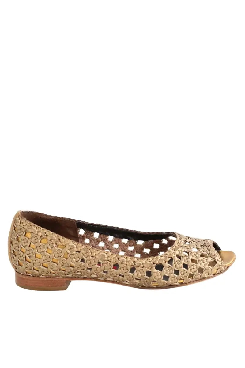 Ballerines Carel Doré en Cuir, taille 37 - Seconde Main