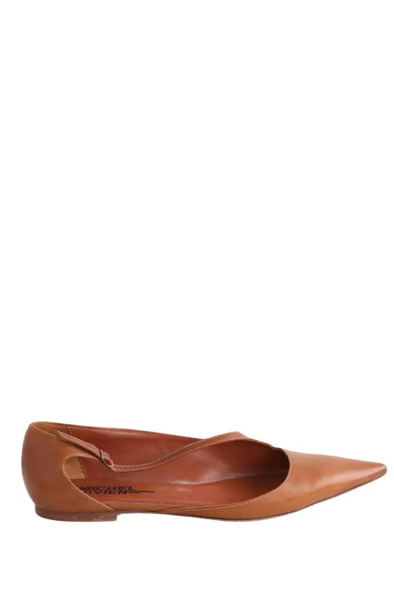 Ballerines Michel Vivien Camel en Cuir, taille 39 - Seconde Main