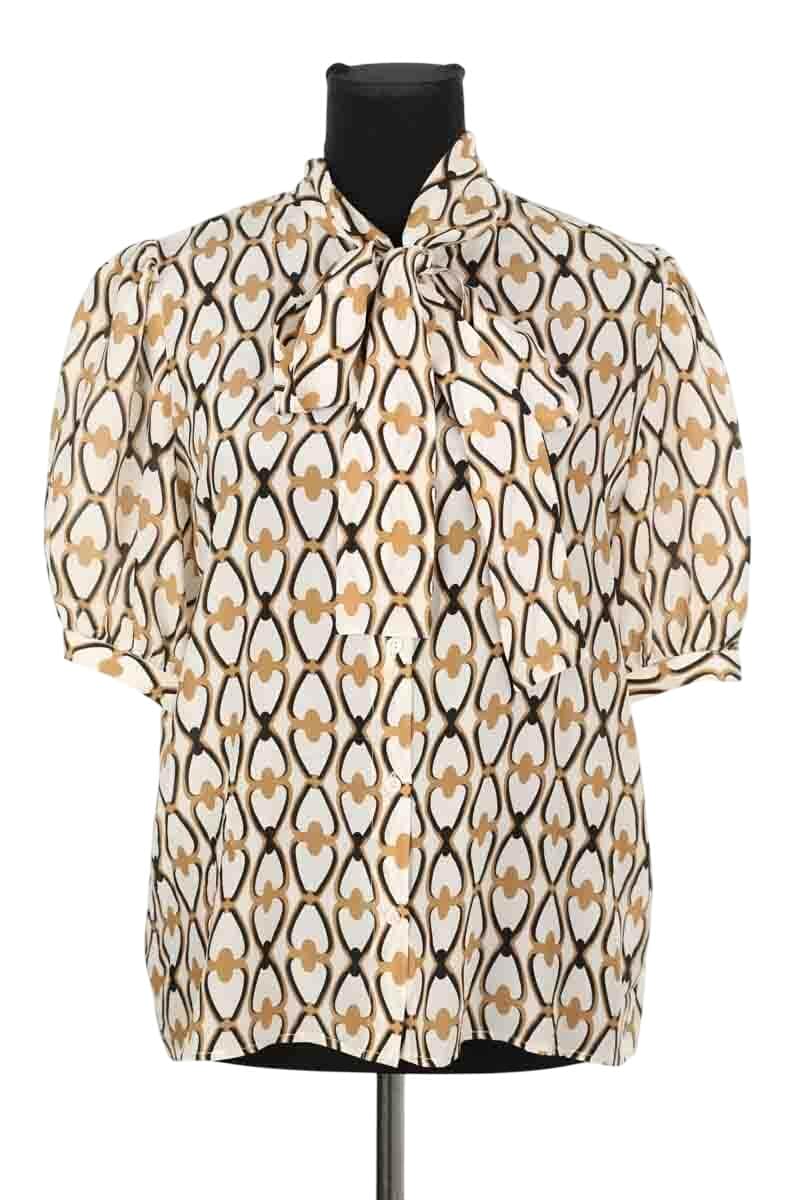 Blouse DMN Beige en Soie, taille M - Seconde Main