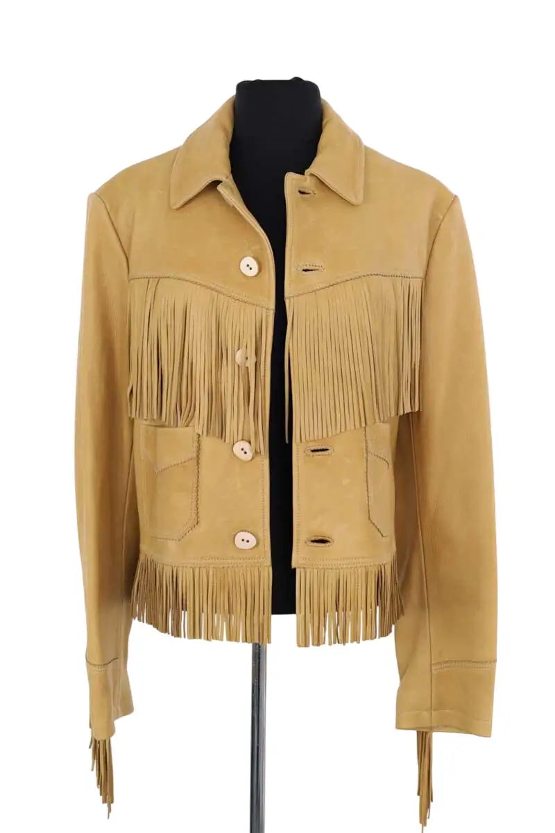 Blouson Ralph Lauren Camel en Cuir, taille M - Seconde Main