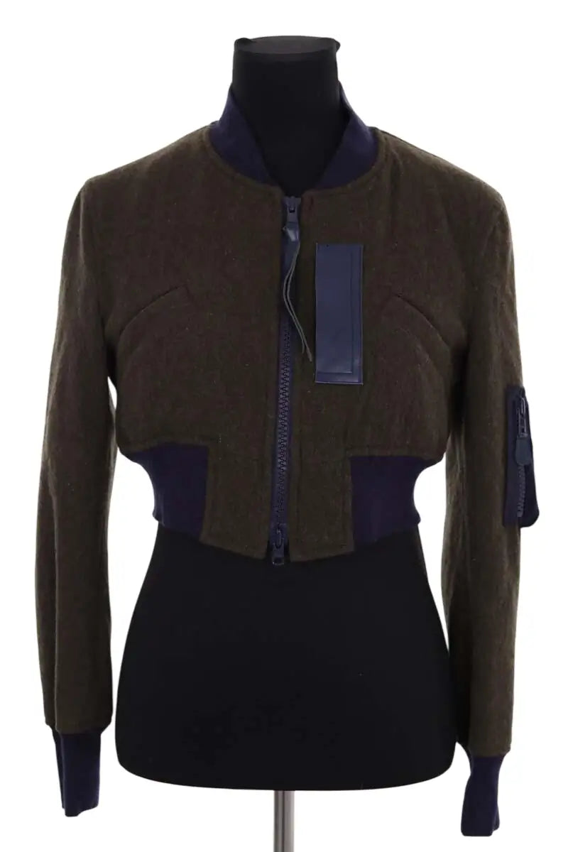 Blouson Yohji Yamamoto Regulation Kaki en Laine, taille XS - Seconde Main