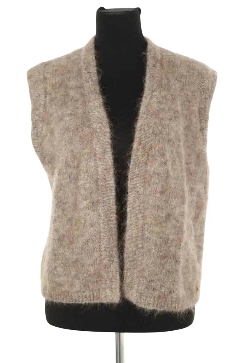 Cardigan sans manche Des Petits Hauts Marron