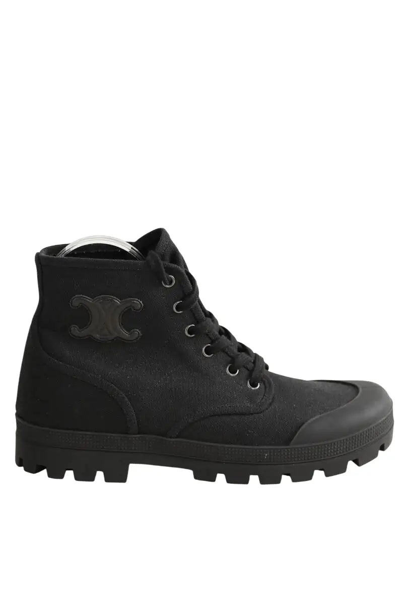 Boots à lacets Celine Noir en Tissu, taille 40 - Seconde Main