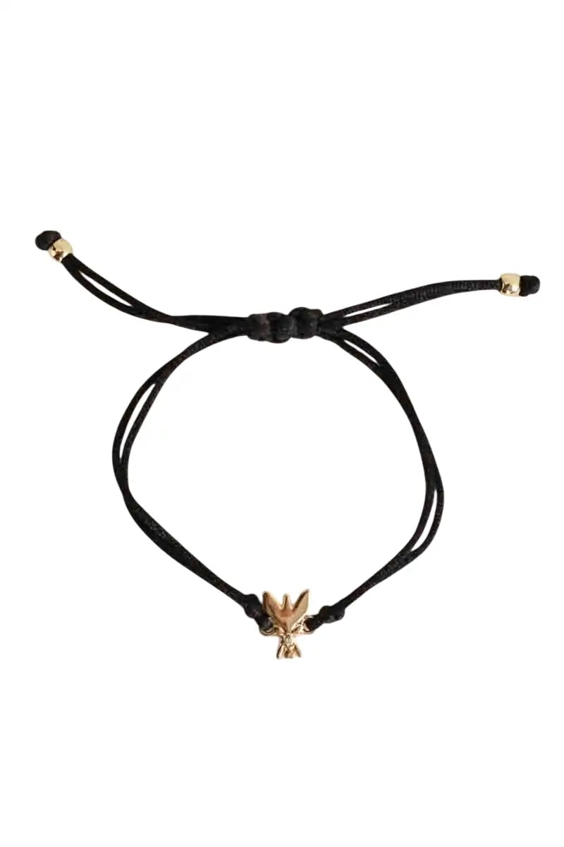 Bracelet Patrizia Pepe Lucky Noir en Tissu - Seconde Main