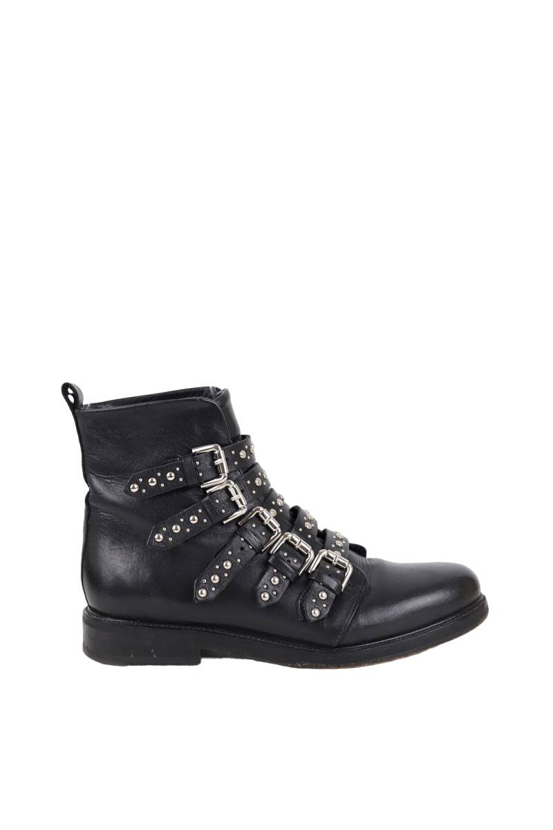 Boots à boucles en cuir