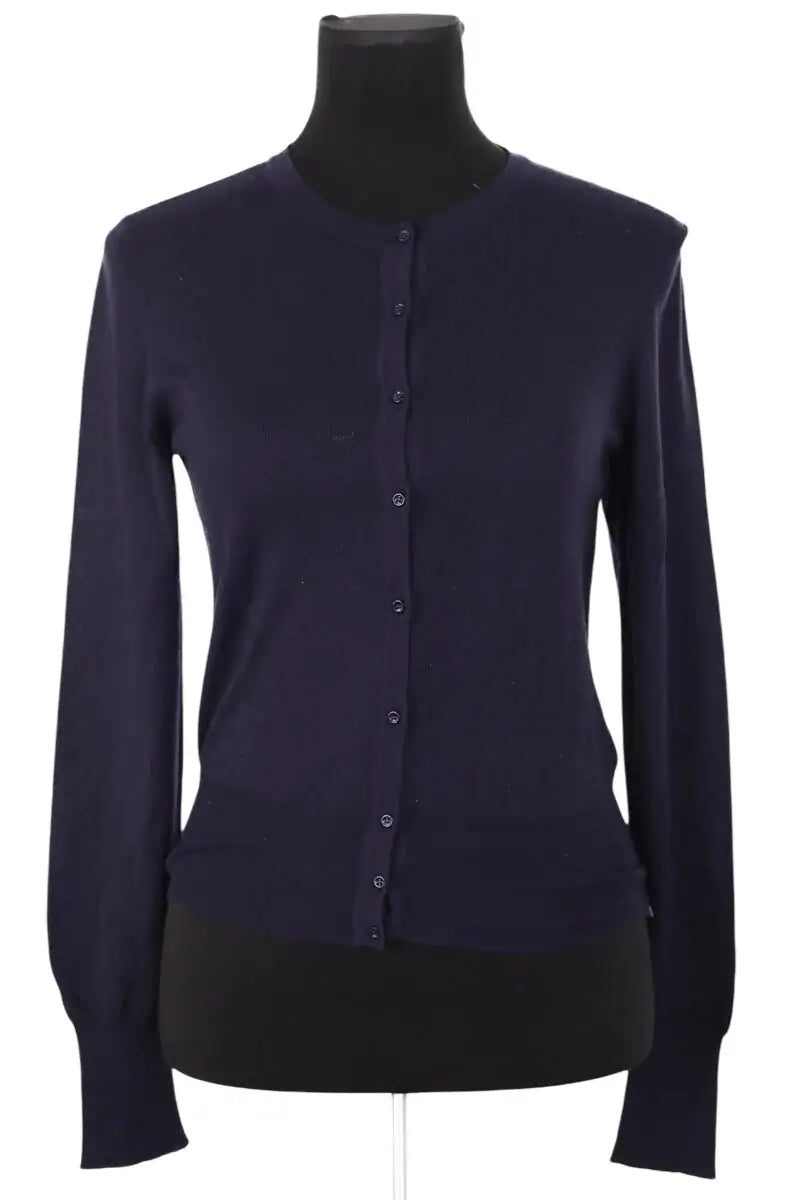 Cardigan Alaïa Marine en Laine, taille M - Seconde Main