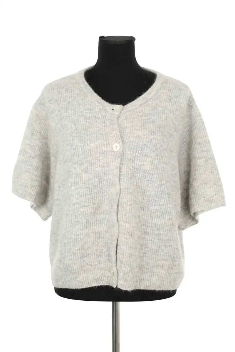 Cardigan American Vintage Gris en Laine, taille L - Seconde Main