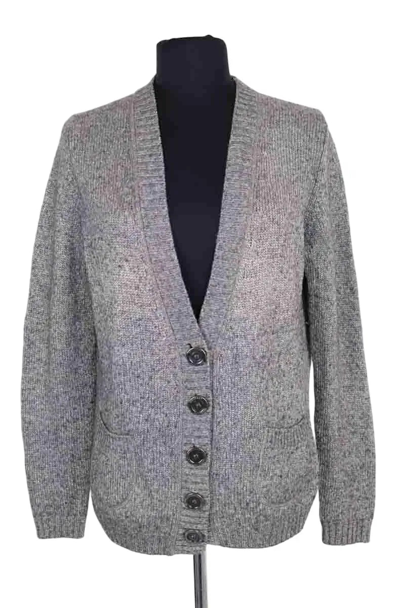 Cardigan Burberry Gris en Laine, taille M - Seconde Main