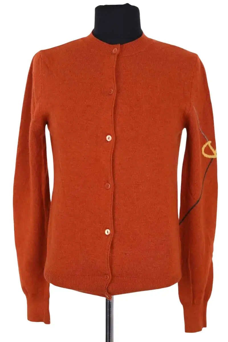 Cardigan Valentino Orange en Laine, taille S - Seconde Main