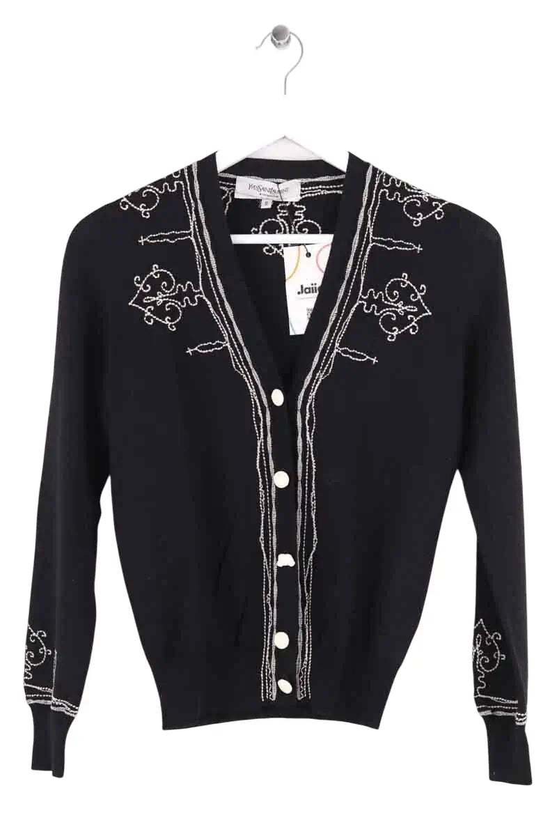 Cardigan Yves Saint Laurent Noir en Laine, taille S - Seconde Main