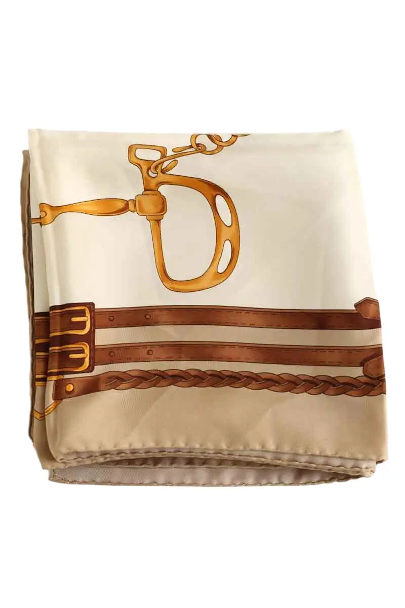 Carré Ralph Lauren Beige en Soie - Seconde Main