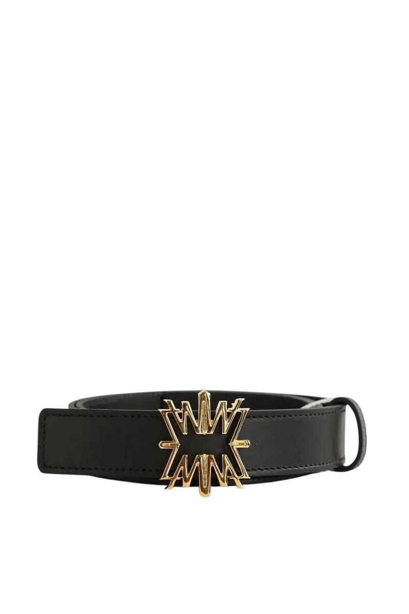 Ceinture Zuhair Murad Spiky gold monogram Noir en Cuir, taille S - Seconde Main