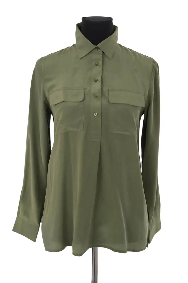 Chemise Maje Kaki en Soie, taille S - Seconde Main