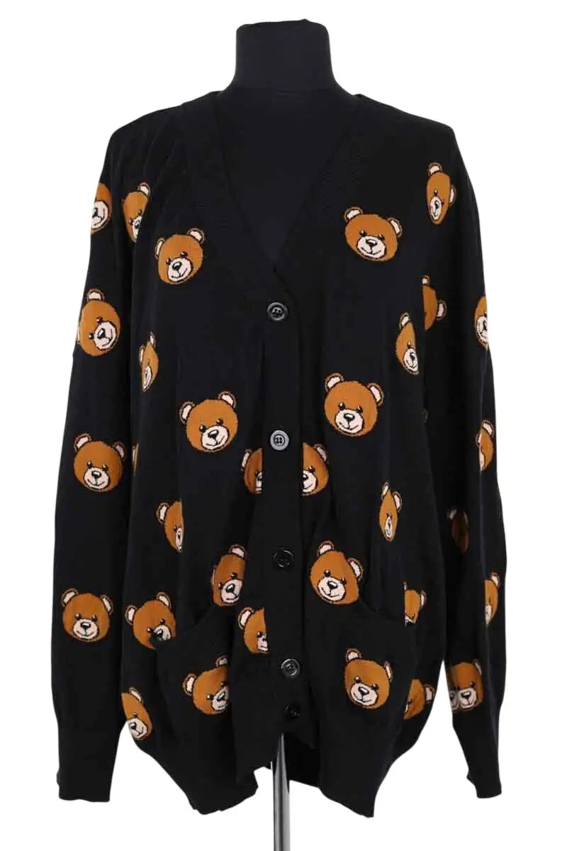 Cardigan Moschino Noir en Coton, taille XXL - Seconde Main