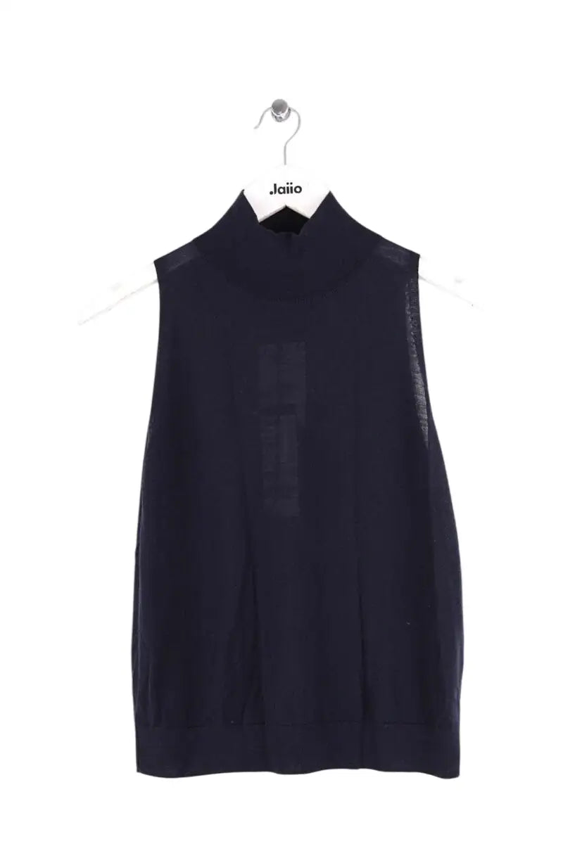 Top ME + EM High neck sleeveless top Marine en Laine, taille S - Seconde Main