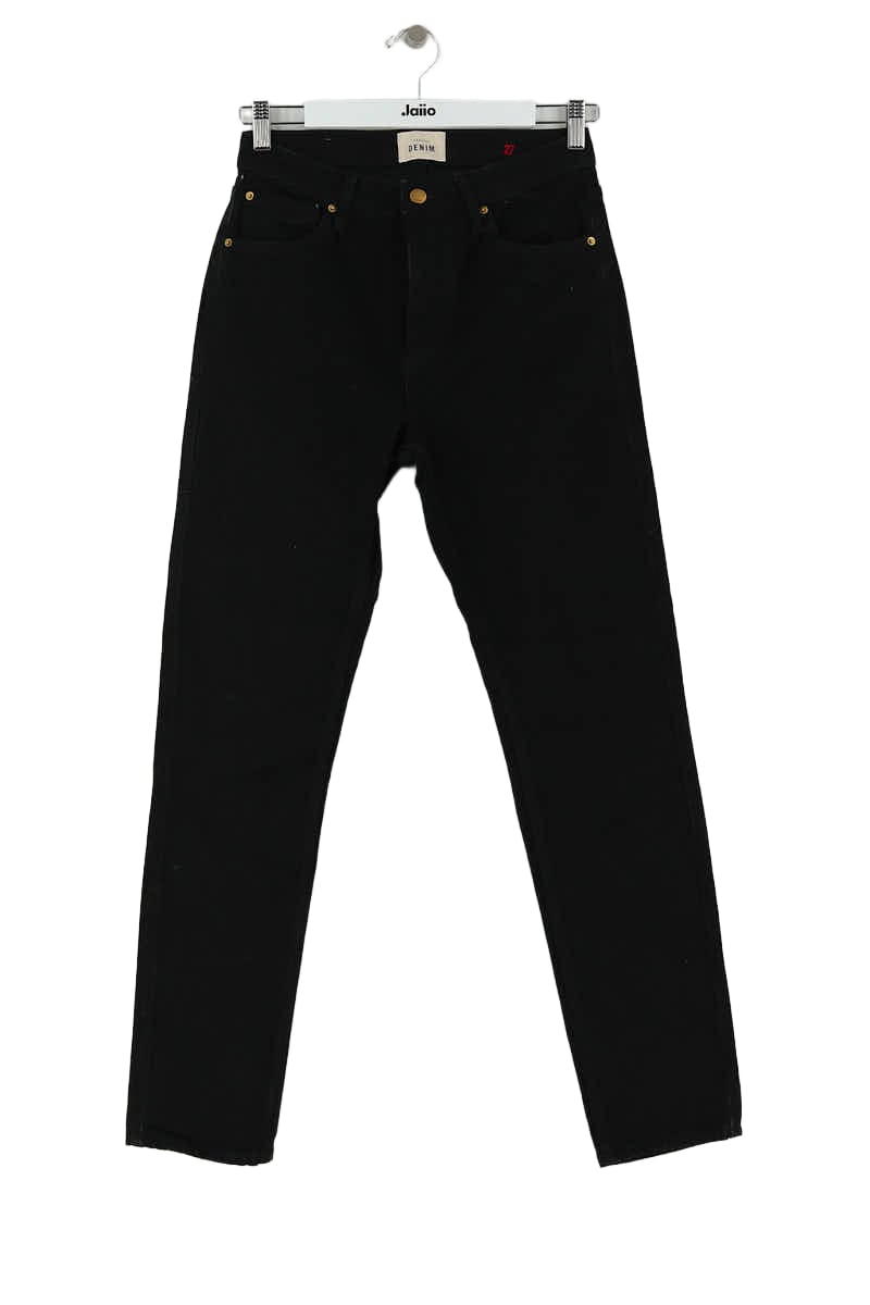 Jean droit Sézane Noir en Coton, taille S - Seconde Main