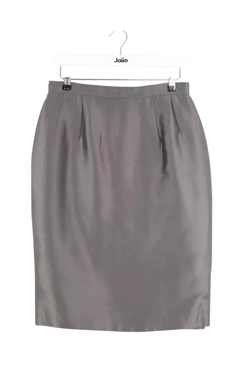 Jupe Emmanuelle Khanh Gris en Soie, taille L - Seconde Main