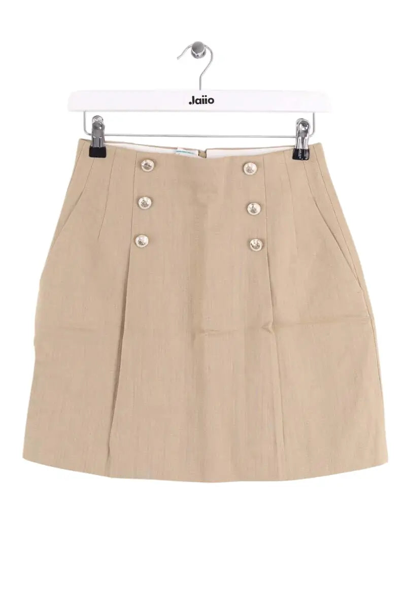 Jupe Sandro Beige en Coton, taille S - Seconde Main
