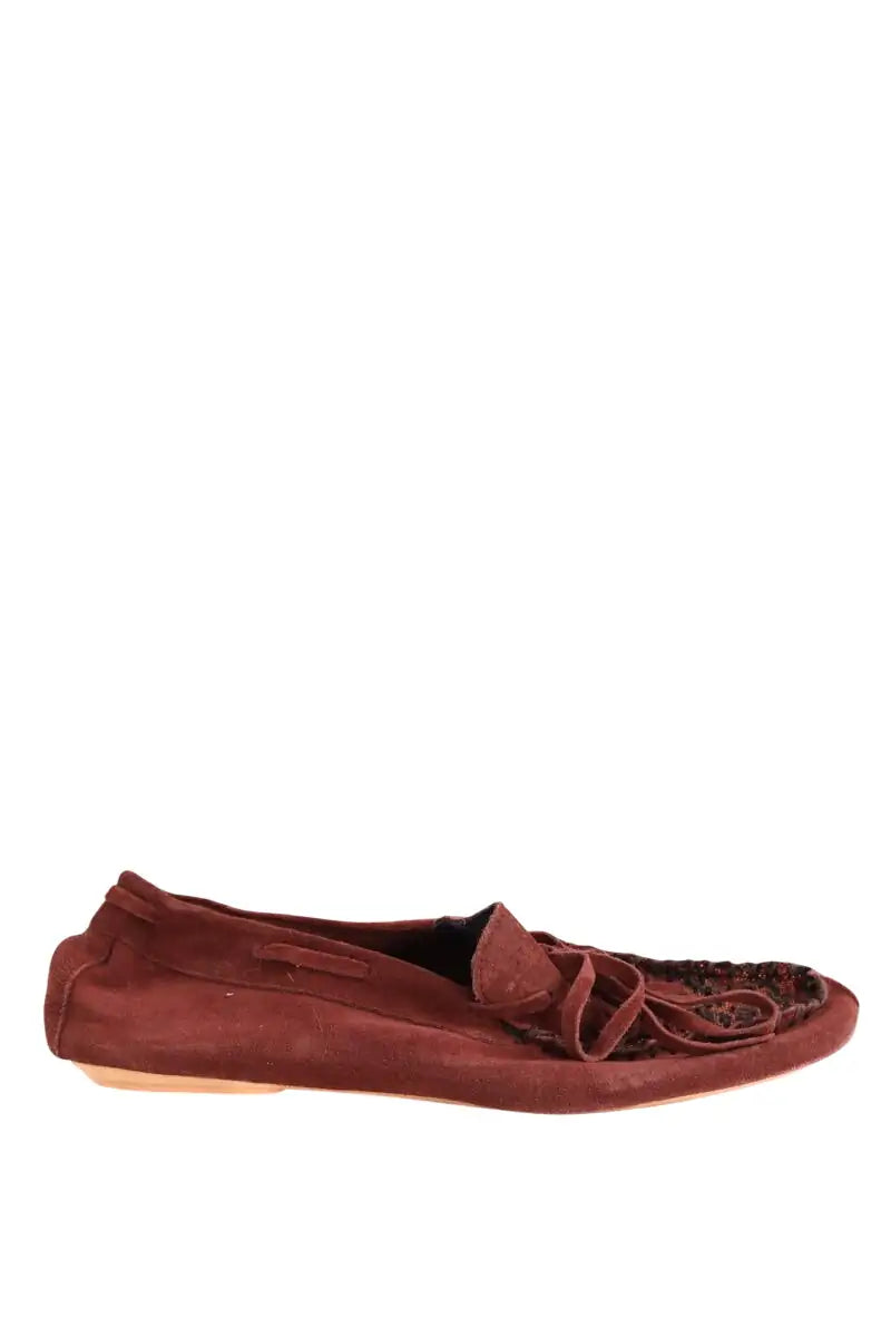 Mocassins Anniel Rouge en Daim, taille 39 - Seconde Main