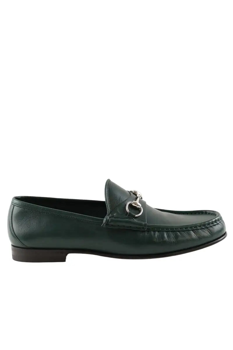 Mocassins Gucci Horsebit 1953 Vert en Cuir, taille 43 - Seconde Main