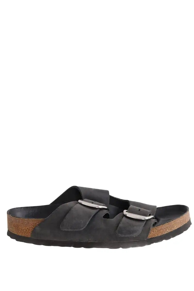 Mules Birkenstock Anthracite en Daim, taille 39 - Seconde Main