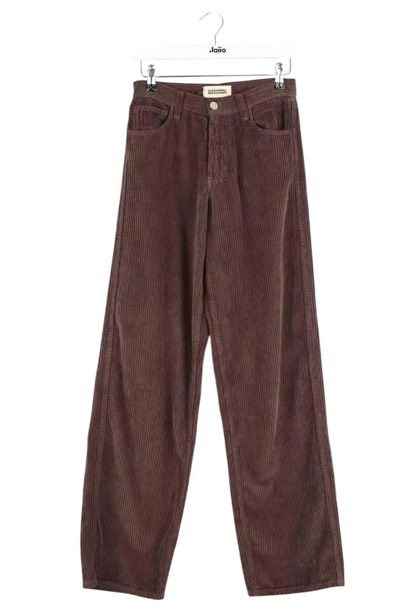 Pantalon Alexandra Golovanoff Marron en Coton, taille XS - Seconde Main
