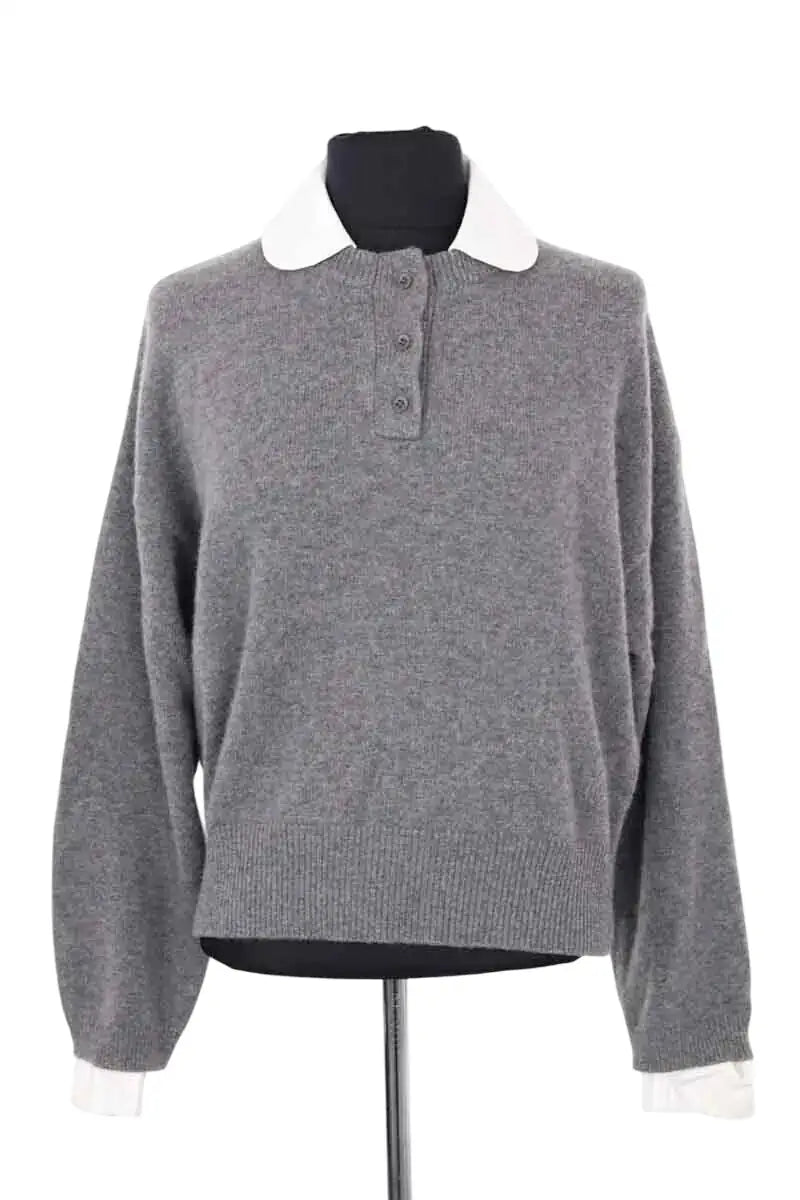 Pull Claudie Pierlot Gris en Cachemire, taille S - Seconde Main