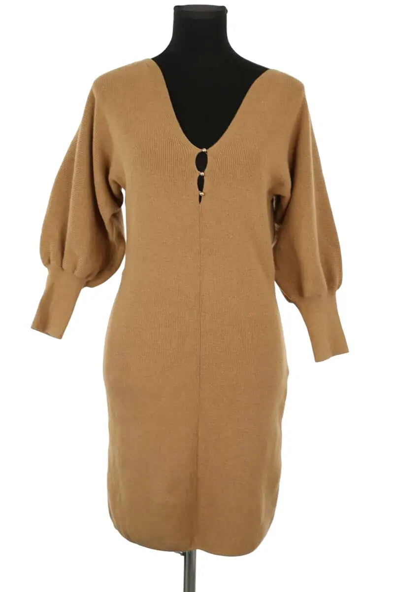 Robe En Coton Bash - Taille XS, Marron, Longueur 92 Cm, Occasion En Parfait état