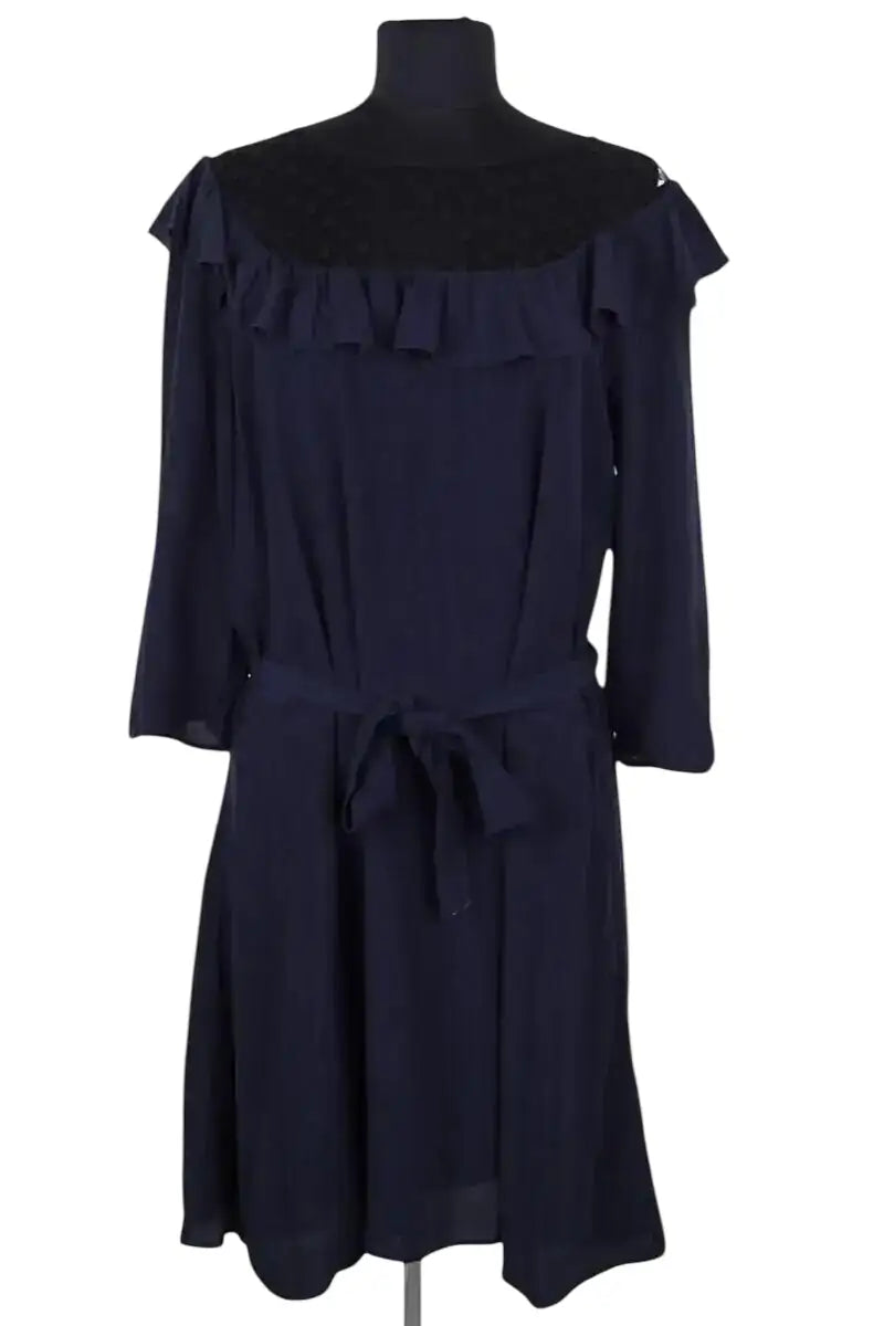 Robe Claudie Pierlot Marine en Viscose, taille L - Seconde Main