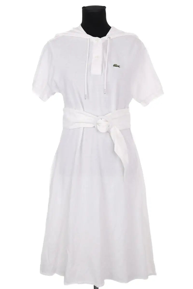 Robe Lacoste Blanc en Coton, taille S - Seconde Main