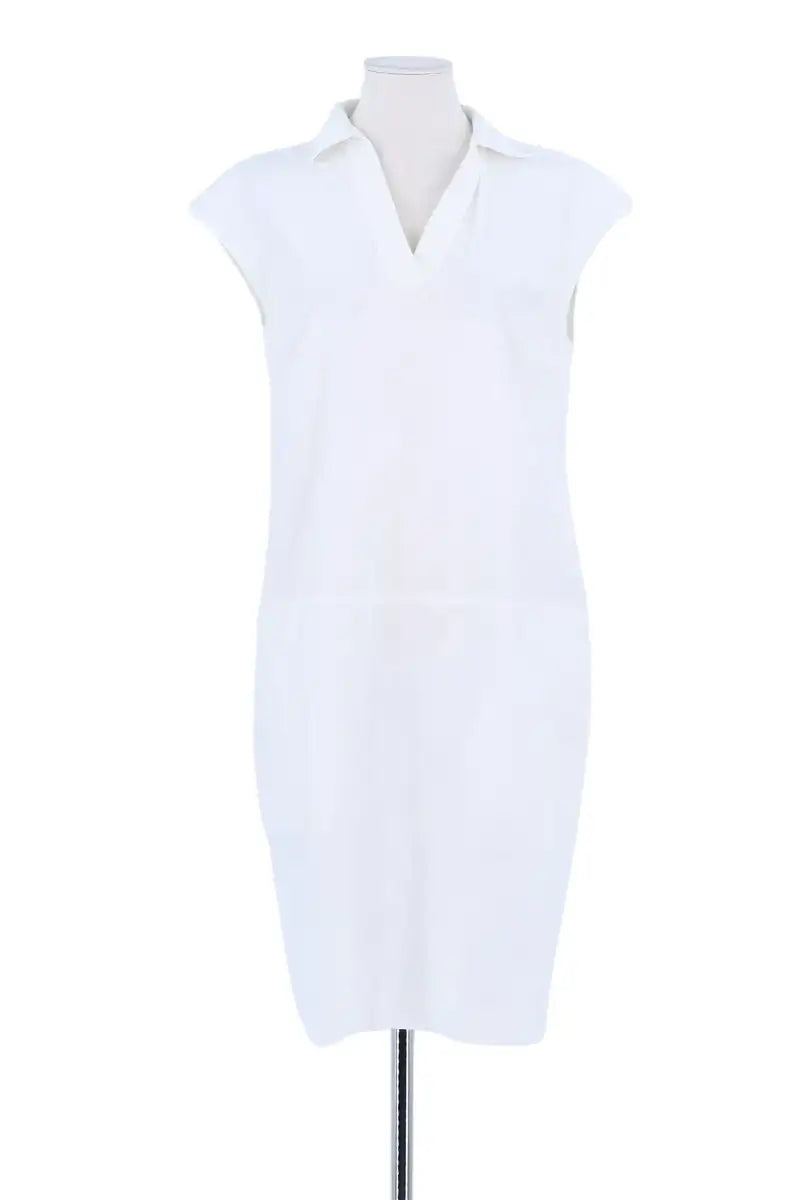 Robe Max Mara Blanc en Coton, taille L - Seconde Main