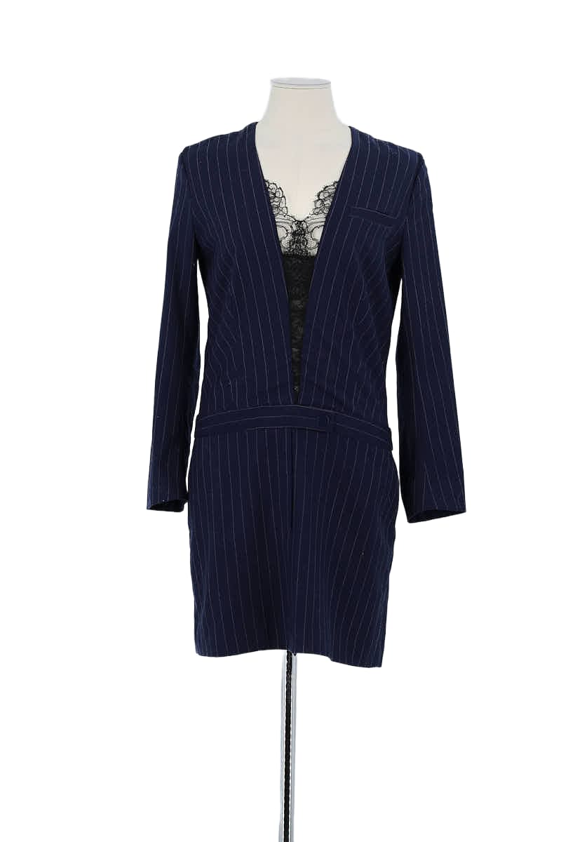 Robe Sandro Marine en Laine, taille S - Seconde Main