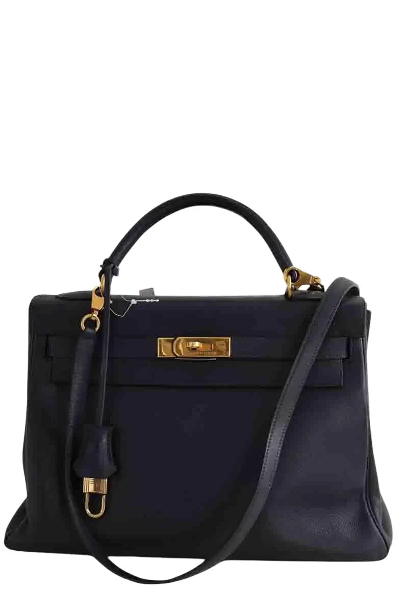 Sac à main Hermès Kelly 32 Bleu en Cuir - Seconde Main