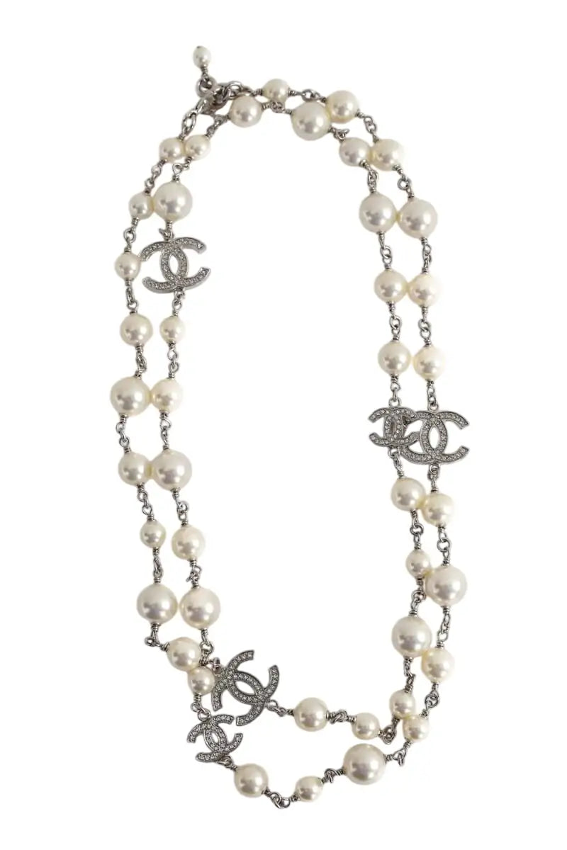 Sautoir à perles Chanel Blanc en Perle - Seconde Main