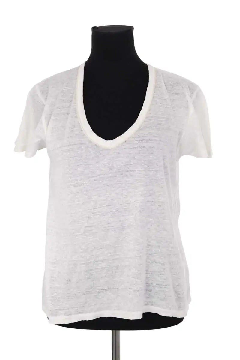 T-shirt Maison Sarah Lavoine Blanc en Lin, taille S - Seconde Main