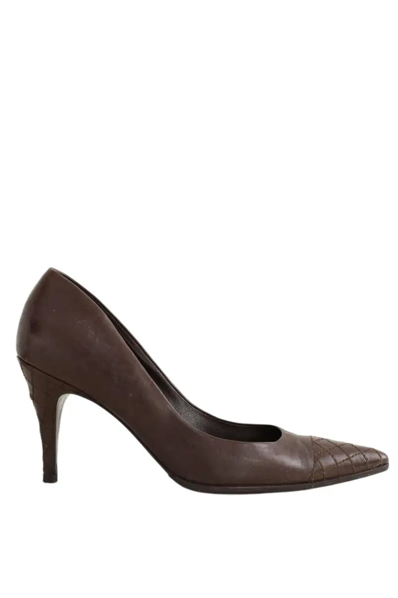 Talons Chanel Marron en Cuir, taille 38 - Seconde Main